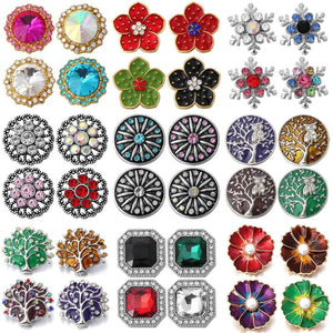 5pc/lot Snap Jewelry Mix Many Styles Rhinestone Snaps Jewelry