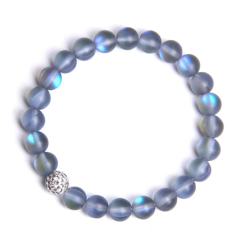 Mermaid Glass Bracelet Matte Stone Jewelry Beads Northern Lights
