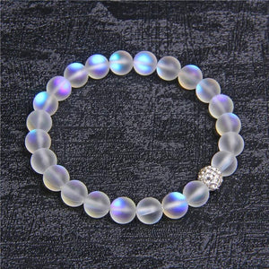 Mermaid Glass Bracelet Matte Stone Jewelry Beads Northern Lights