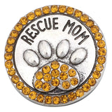 5pcs/lot Crystal Rescue Mom Dog Paw Snap Button Bracelet