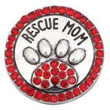 5pcs/lot Crystal Rescue Mom Dog Paw Snap Button Bracelet