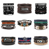 DAXI Leather Bracelet for Men Jewelry Charms Mens Accessories Gift