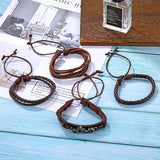 DAXI Leather Bracelet for Men Jewelry Charms Mens Accessories Gift
