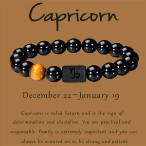 Zodiac Signs Bracelet Couples 12 Constellation Beaded Bracelet Men Women Jewelry
