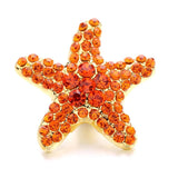 5pcs Yellow Rhinestone Flower 18mm Metal Snap Buttons