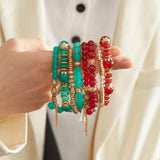 Boho Crystal Stone Beads Bracelet Multilayer Colorful Charm Bracelets
