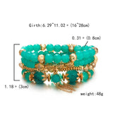 Boho Crystal Stone Beads Bracelet Multilayer Colorful Charm Bracelets