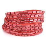 Crystal Multilayer Leather Wrap Bracelet Sparkles Women's Jewelry