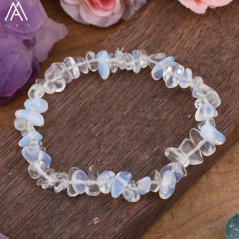 Gem Stone Chip Bracelet Boho Women Beads Stretch Bracelet