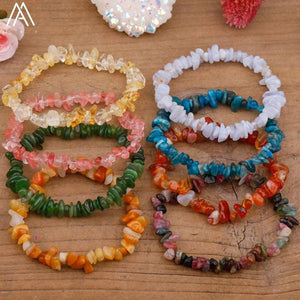 Gem Stone Chip Bracelet Boho Women Beads Stretch Bracelet