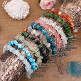 Gem Stone Chip Bracelet Boho Women Beads Stretch Bracelet