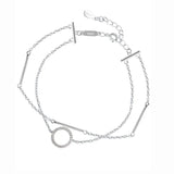 Zircon Crystal Circle Charm Bracelet &Bangle Wedding Jewelry