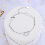 Zircon Crystal Circle Charm Bracelet &Bangle Wedding Jewelry