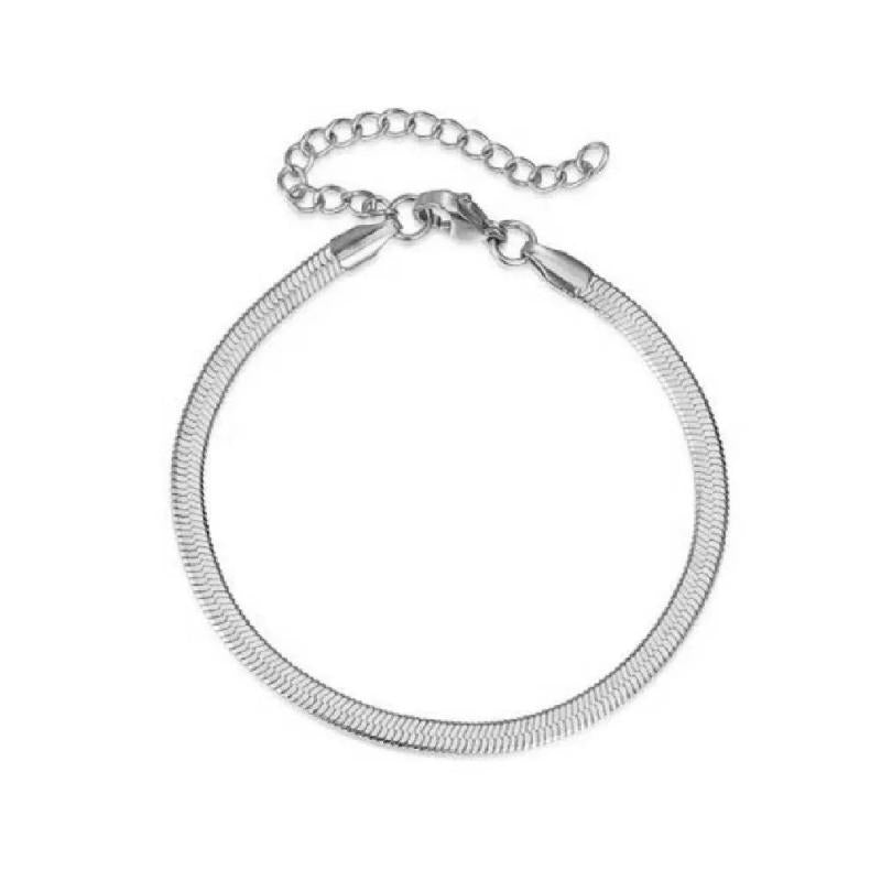5pcs Stainless Steel Snake Chain Bracelet for Women Men