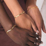 5pcs Stainless Steel Snake Chain Bracelet for Women Men