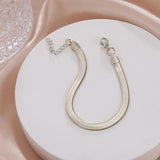 5pcs Stainless Steel Snake Chain Bracelet for Women Men
