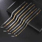5pcs Stainless Steel Snake Chain Bracelet for Women Men