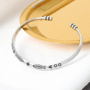 Vintage Fish Charm Cuff Bracelet Bangle Punk Jewelry Gift