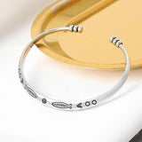 Vintage Fish Charm Cuff Bracelet Bangle Punk Jewelry Gift