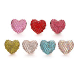 5pcs Snap Button Jewelry Crystal Love Heart Flower 18mm Metal Snap Buttons
