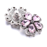 5pcs Snap Button Jewelry Crystal Love Heart Flower 18mm Metal Snap Buttons