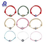 Lucky Eye Adjustable Crystal Glass Bead Bracelet Evil Eye Charm Bracelet
