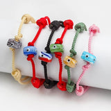 Lucky Eye Adjustable Crystal Glass Bead Bracelet Evil Eye Charm Bracelet