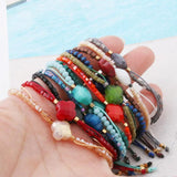 Boho Wood Five-Pointed Star Bracelet Rope Women's Jewelry