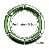 Metallic Red Bamboo Bracelets For Women Resin Tube Beads Bangles