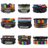 Rainbow Woven Braided Bracelet LGBT Pride Couple Friendship Jewelry