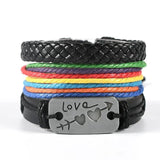Rainbow Woven Braided Bracelet LGBT Pride Couple Friendship Jewelry