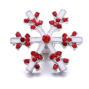 5Pcs Red Crystal Heart Snap Button Bracelet Necklace Charm