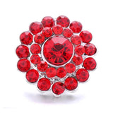 5Pcs Red Crystal Heart Snap Button Bracelet Necklace Charm