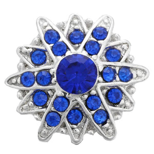 5pcs/lot Snap Jewelry 18mm Metal Snap Buttons Flower Rhinestone Button