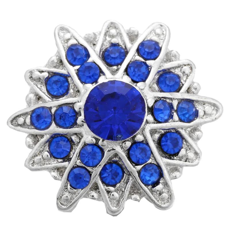5pcs/lot Snap Jewelry 18mm Metal Snap Buttons Flower Rhinestone Button