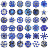 5pcs/lot Snap Jewelry 18mm Metal Snap Buttons Flower Rhinestone Button