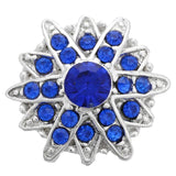 5pcs/lot Snap Jewelry 18mm Metal Snap Buttons Flower Rhinestone Button