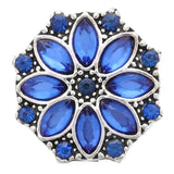 5pcs/lot Snap Jewelry 18mm Metal Snap Buttons Flower Rhinestone Button