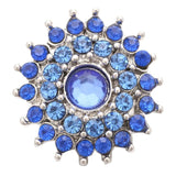 5pcs/lot Snap Jewelry 18mm Metal Snap Buttons Flower Rhinestone Button