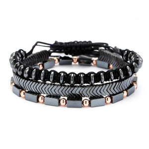 Hematite Natural Stone Multilayer Bead Punk Bracelet