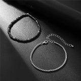 Hematite Natural Stone Multilayer Bead Punk Bracelet
