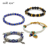 Evil Eye Beads Bracelet Tassel Fatima Hand Charm Adjustable Jewelry