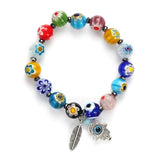 Evil Eye Beads Bracelet Tassel Fatima Hand Charm Adjustable Jewelry