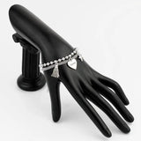 Women's Stainless Steel Charm Bracelet Love Heart Pentacle Star Jewelry