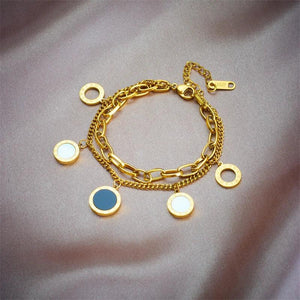 316L Stainless Steel Roman Numeral Charm Bracelet For Women