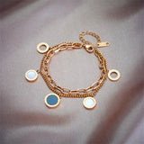 316L Stainless Steel Roman Numeral Charm Bracelet For Women