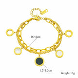316L Stainless Steel Roman Numeral Charm Bracelet For Women