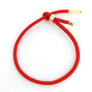 Red Rope Thread Letter Bracelet Couple CZ Cube Initial Adjustable