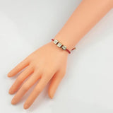 Red Rope Thread Letter Bracelet Couple CZ Cube Initial Adjustable