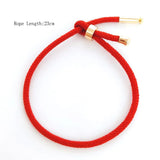 Red Rope Thread Letter Bracelet Couple CZ Cube Initial Adjustable